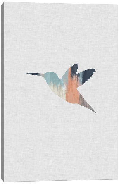 Pastel Hummingbird Canvas Art Print - Minimalist Nursery