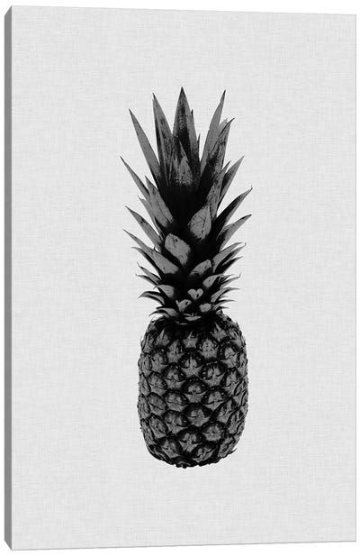 Pineapple I B&W Canvas Art Print - Tropical Décor