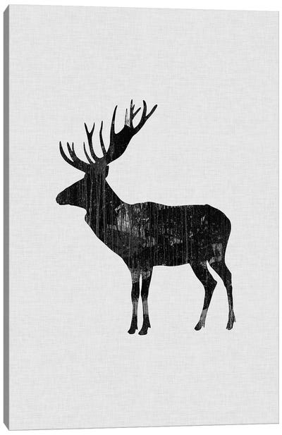 Reindeer B&W Canvas Art Print - Orara Studio