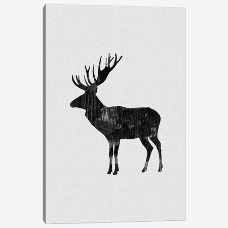 Reindeer B&W Canvas Print #ORA199} by Orara Studio Canvas Print