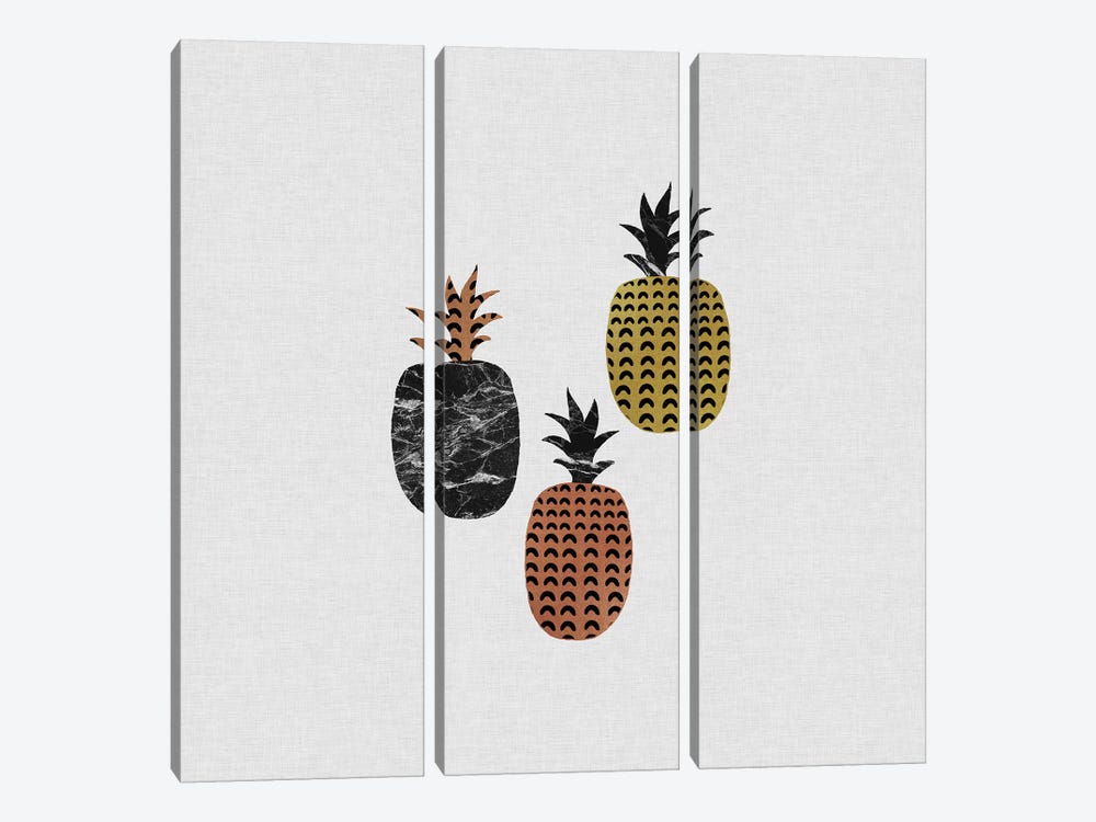 Scandi Pineapples by Orara Studio 3-piece Canvas Art Print