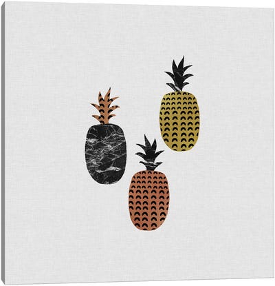 Scandi Pineapples Canvas Art Print - Tropical Décor