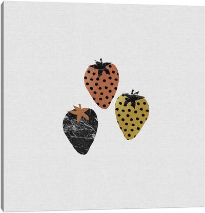 Scandi Strawberries Canvas Art Print - Berry Art