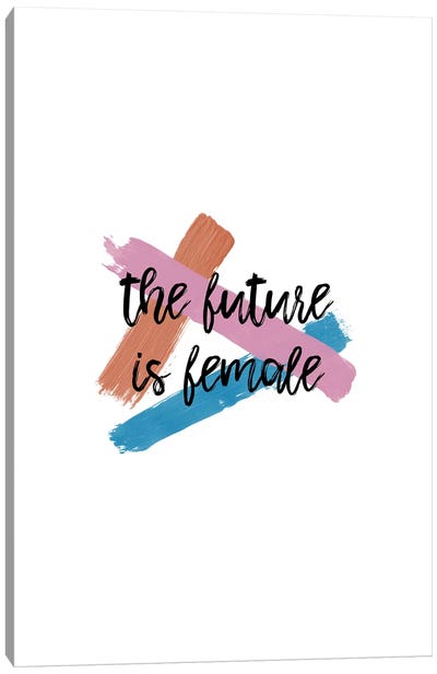 The Future Is Female Canvas Art Print - Minimalist Quotes