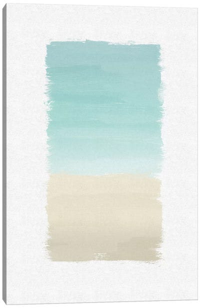 Turquoise Abstract Canvas Art Print - Linear Abstract Art