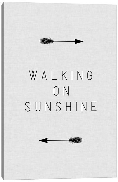 Walking On Sunshine Arrow Canvas Art Print - Minimalist Quotes