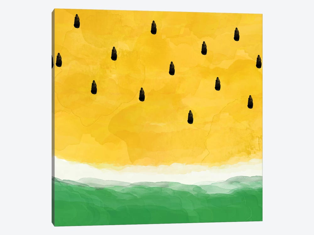 Yellow Watermelon Abstract by Orara Studio 1-piece Canvas Artwork