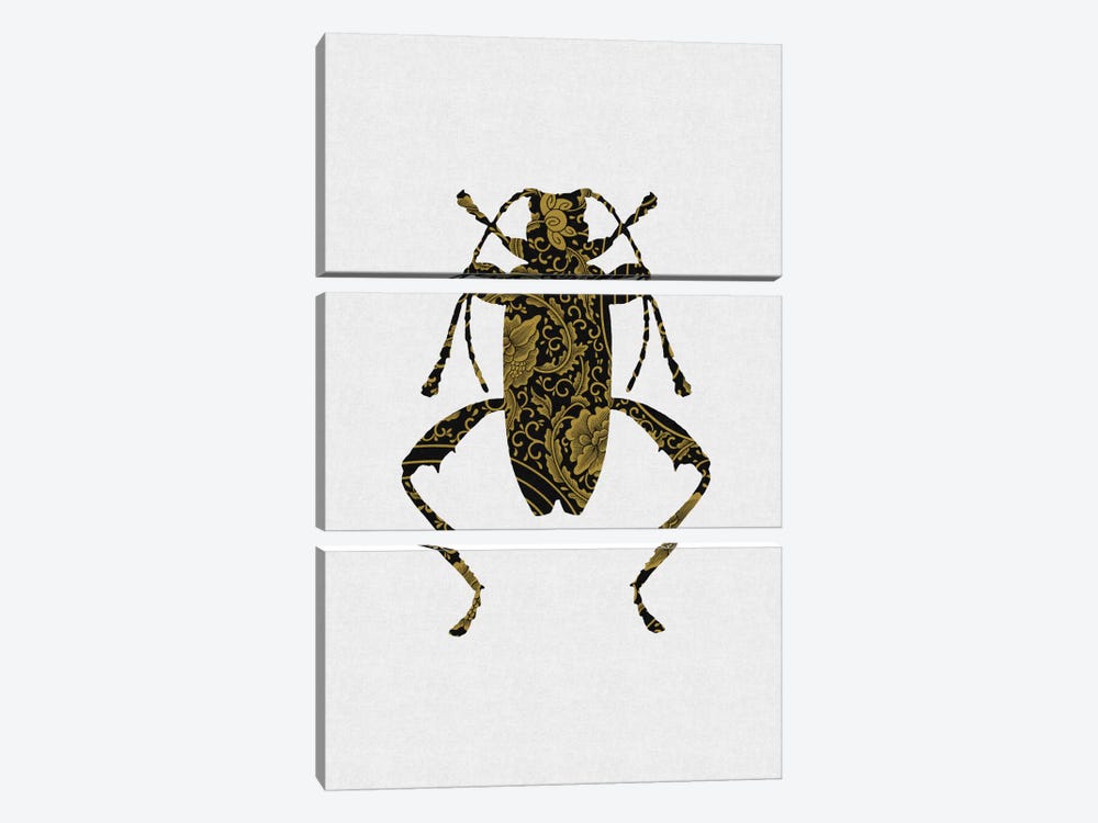Black & Gold Beetle IV by Orara Studio 3-piece Canvas Art