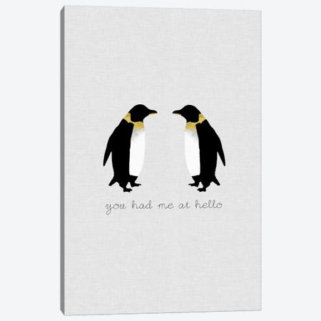 You Had Me Penguins Canvas Print #ORA242} by Orara Studio Art Print