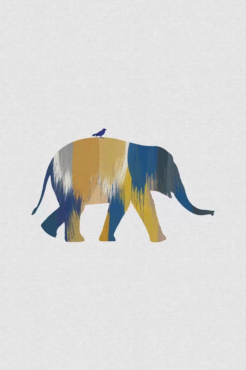 Elephant Blue & Yellow