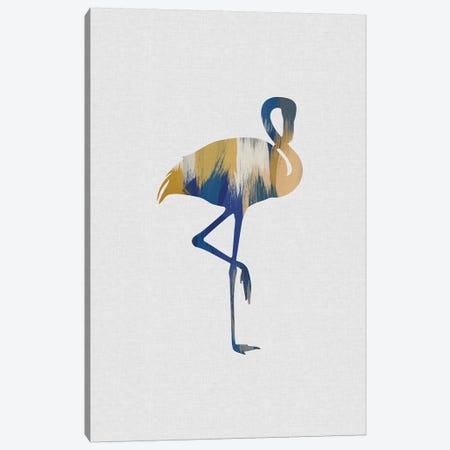 Flamingo Blue & Yellow Canvas Print #ORA254} by Orara Studio Art Print