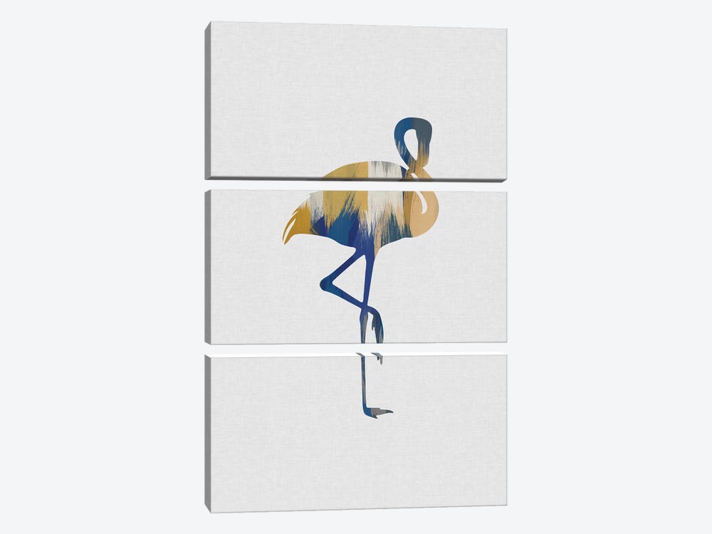 Flamingo Blue & Yellow by Orara Studio 3-piece Canvas Artwork