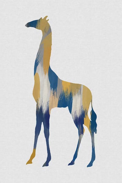 Giraffe Blue & Yellow by Orara Studio art print