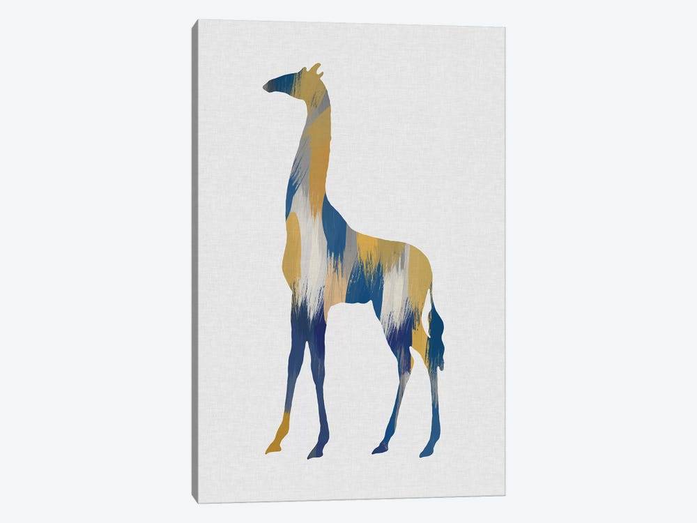 Giraffe Blue & Yellow by Orara Studio 1-piece Canvas Wall Art
