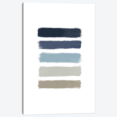 Blue & Taupe Stripes Canvas Print #ORA25} by Orara Studio Canvas Artwork