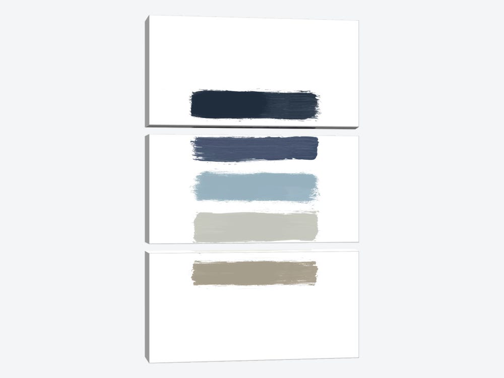 Blue & Taupe Stripes by Orara Studio 3-piece Canvas Art
