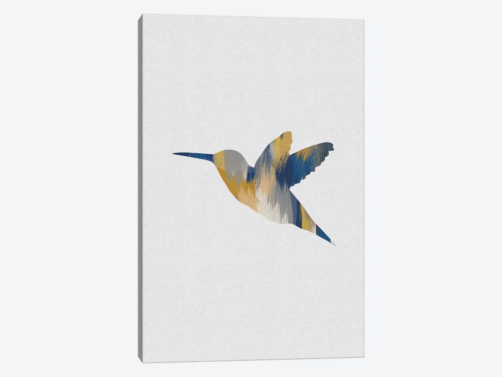 Hummingbird Blue & Yellow I by Orara Studio 1-piece Canvas Artwork
