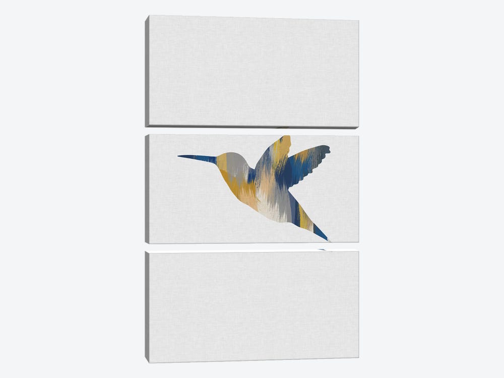 Hummingbird Blue & Yellow I by Orara Studio 3-piece Canvas Art