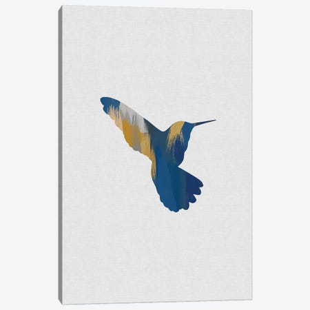 Hummingbird Blue & Yellow II Canvas Print #ORA264} by Orara Studio Canvas Art