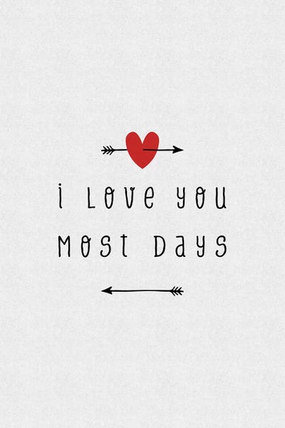 I Love You Most Days by Orara Studio framed canvas print