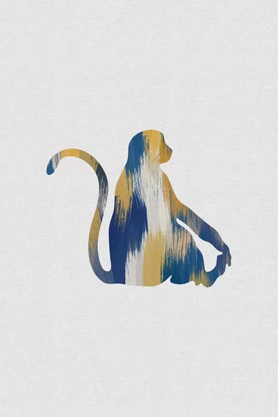 Primates: Monkey Blue & Yellow by Orara Studio