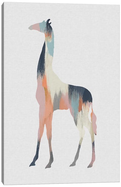 Pastel Giraffe Canvas Art Print - Giraffe Art