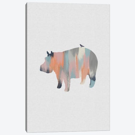 Pastel Hippo Canvas Print #ORA286} by Orara Studio Canvas Artwork