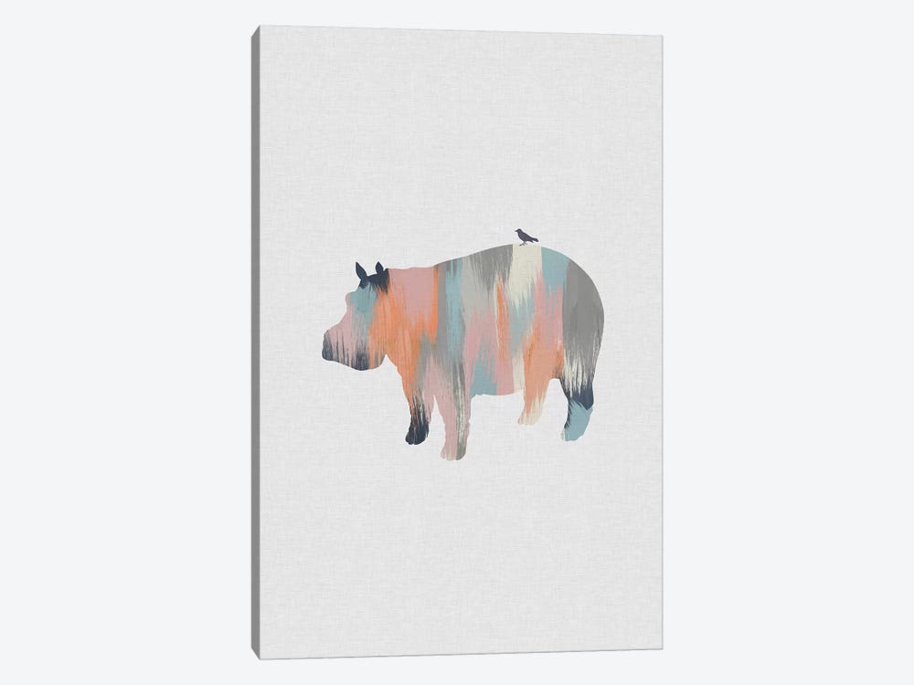 Pastel Hippo by Orara Studio 1-piece Canvas Print