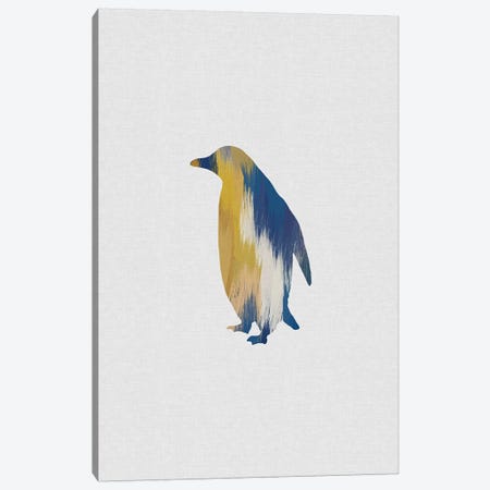 Penguin Blue & Yellow Canvas Print #ORA291} by Orara Studio Canvas Art