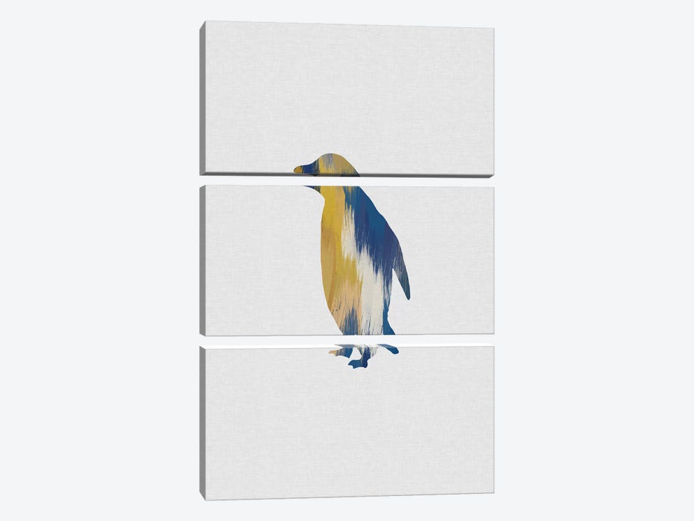 Penguin Blue & Yellow by Orara Studio 3-piece Art Print