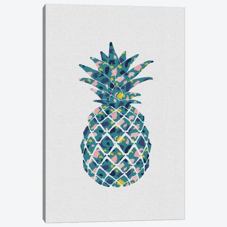 Pineapple Teal Canvas Print #ORA293} by Orara Studio Canvas Wall Art