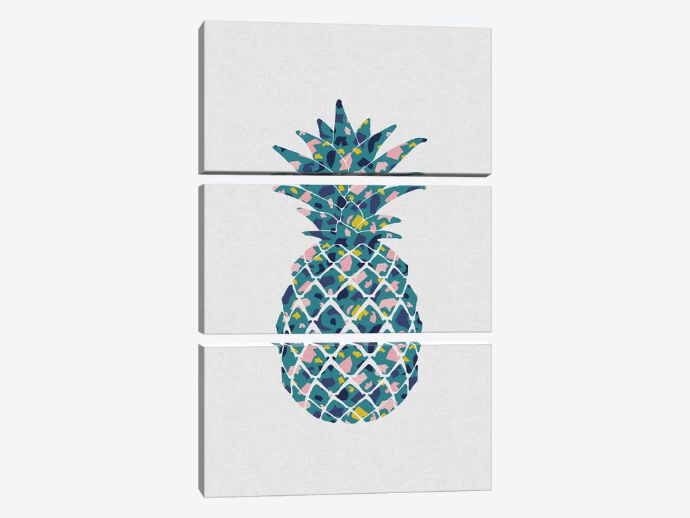 Pineapple Teal by Orara Studio 3-piece Canvas Art Print