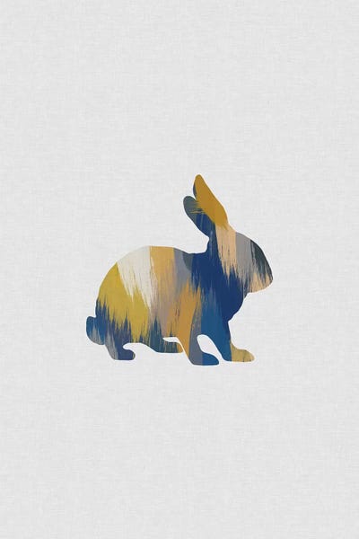 Rabbit Blue & Yellow by Orara Studio canvas print