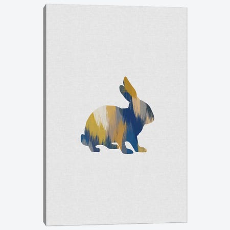 Rabbit Blue & Yellow Canvas Print #ORA294} by Orara Studio Canvas Print