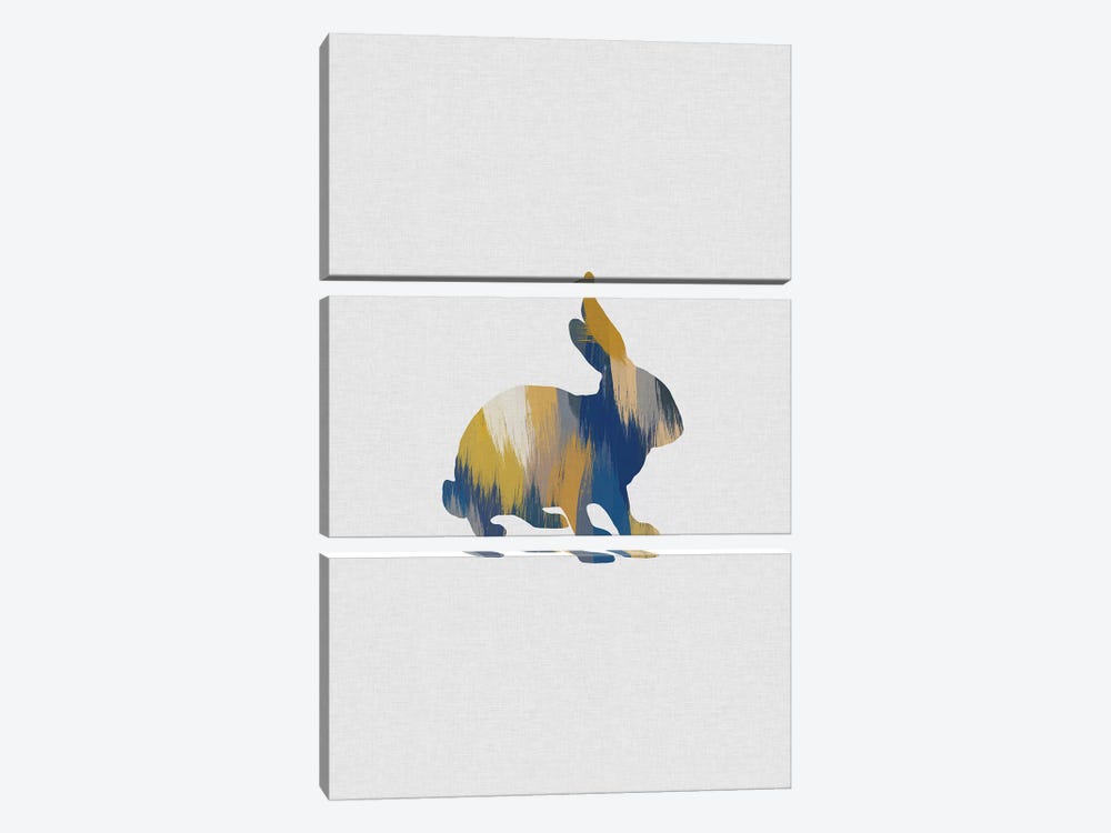 Rabbit Blue & Yellow by Orara Studio 3-piece Canvas Art