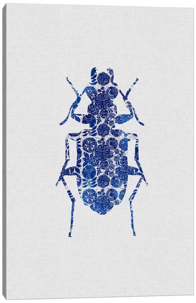 Blue Beetle II Canvas Art Print - Beetle Art