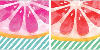 Grapefruit Abstract Diptych