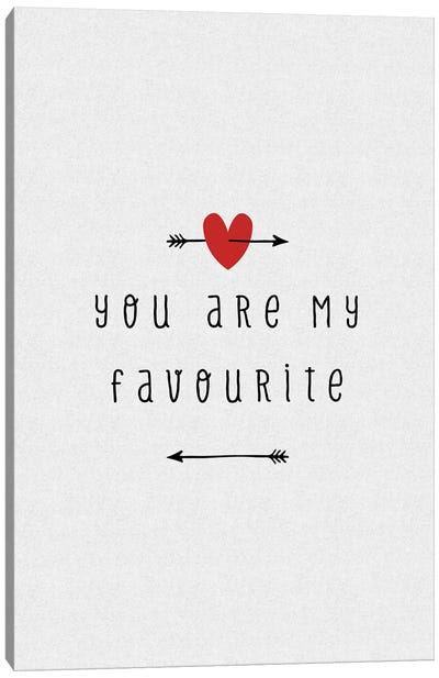 You Are My Favourite Canvas Art Print - Black, White & Red Art