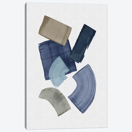 Blue & Brown Paint Blocks Canvas Print #ORA307} by Orara Studio Canvas Art Print