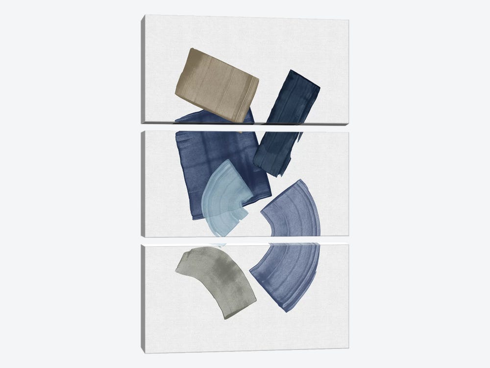 Blue & Brown Paint Blocks by Orara Studio 3-piece Art Print