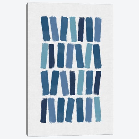 Blue Brush Strokes Canvas Print #ORA308} by Orara Studio Canvas Art