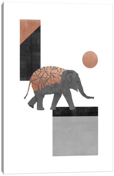 Elephant Mosaic I Canvas Art Print - Modern Minimalist