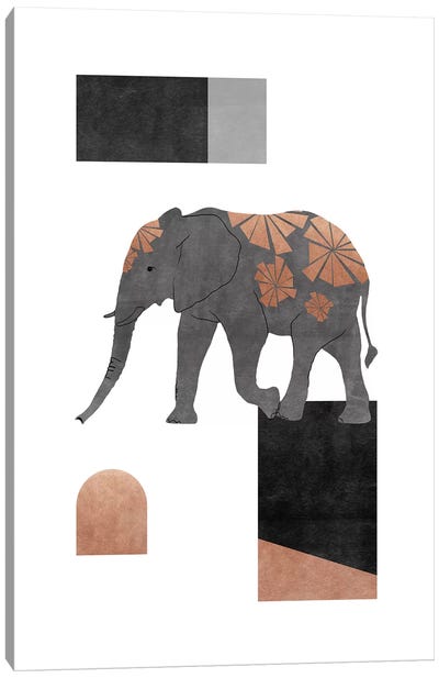 Elephant Mosaic Ii Canvas Art Print - Modern Minimalist