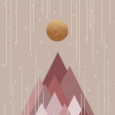 Sun & Mountains Coral Pink by Orara Studio canvas print