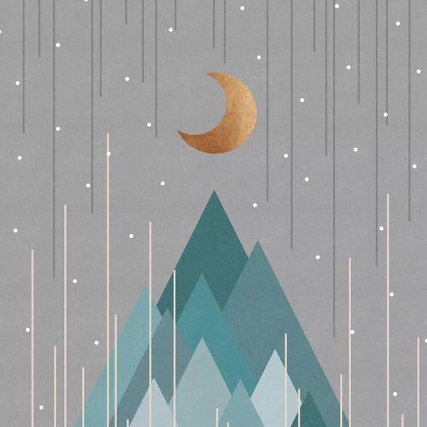 Orara Studio: Moon & Mountains Mint Green by Orara Studio