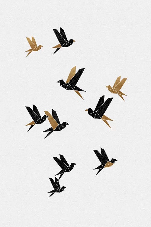 Origami Birds Collage I by Orara Studio wall art