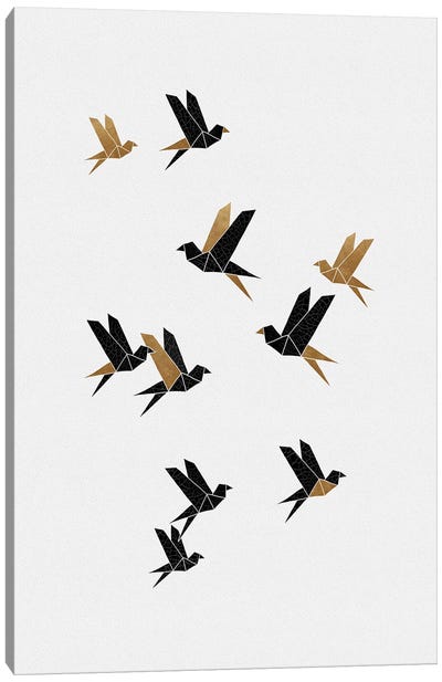 Origami Birds Collage I Canvas Art Print - Orara Studio