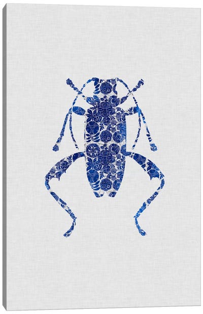 Blue Beetle IV Canvas Art Print - Beetle Art