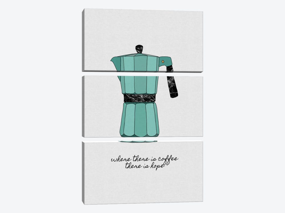 Where There Is Coffee There Is Hope by Orara Studio 3-piece Canvas Print