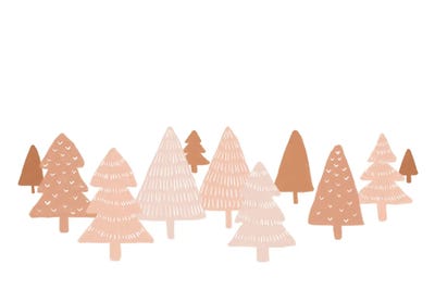 Blush Winter Trees by Orara Studio multi panel art